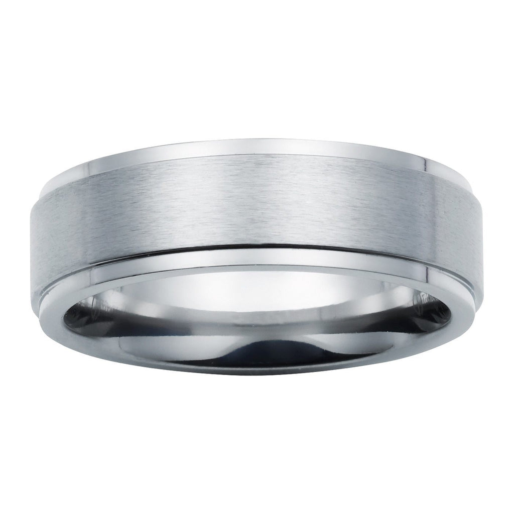 Boston Bay Diamonds Comfort Fit 7mm Titanium Men's Wedding Band Ring