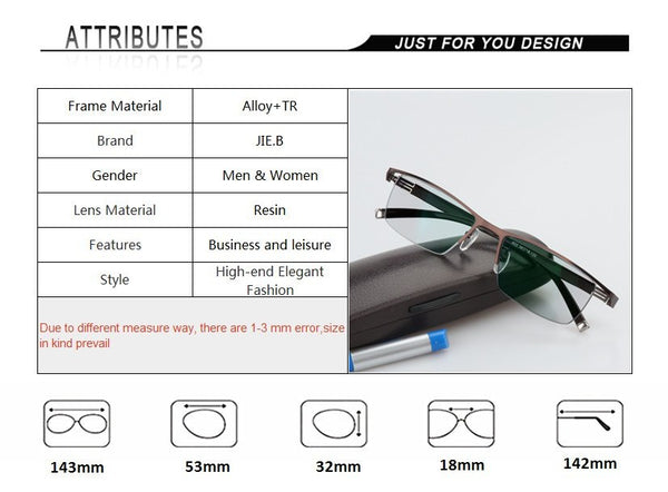Transition Sunglasses Photochromic  for Titanium alloy Frame