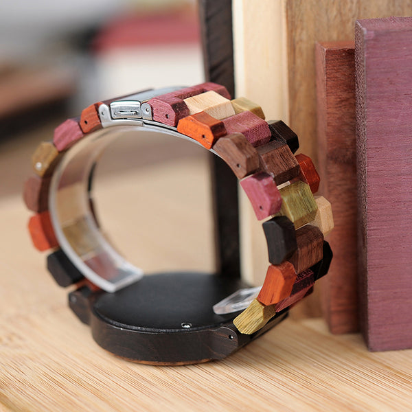 BOBO BIRD multicoloured men wooden wrist watch with deer head printing