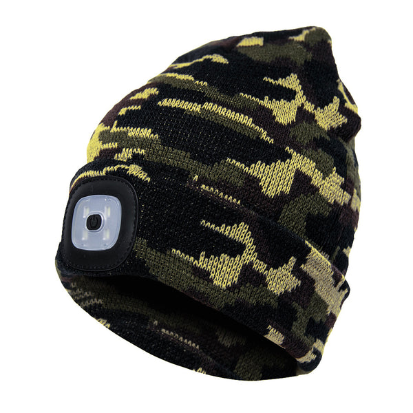 LED beanie hat warm with light