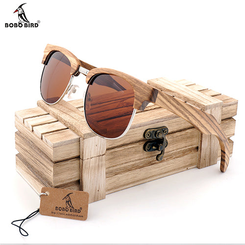 BOBO BIRD Brand Zebra-stripe Design Luxury Sunglasses Unisex