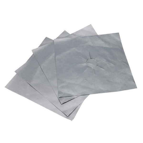 4 Pcs SET Reusable Foil Gas Hob Range Stove top Burner Protector Liner Cover For Cleaning Kitchen Tools