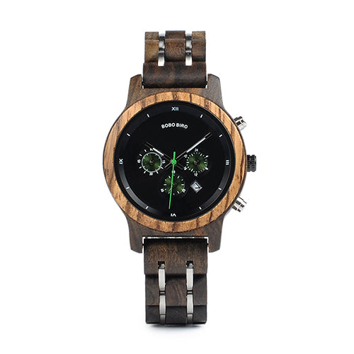 BOBO BIRD Watches Luxury Chronograph Date Quartz pink Ladies Wooden